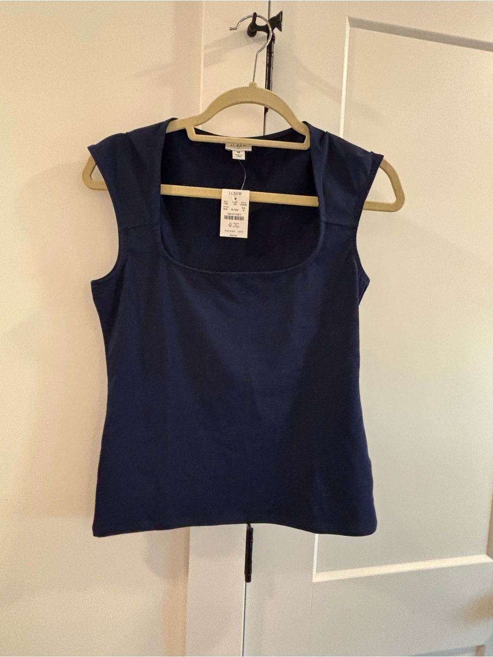 J. Crew Factory Navy Scoop Neck Cap Sleeve Top